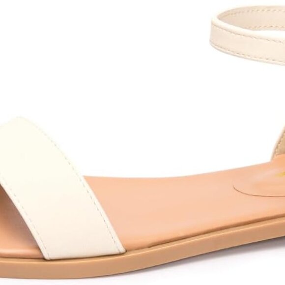 Women's Flat Sandals Open Toe Buckle Ankle Strap Casual Summer Shoes - Picture 1 of 4
